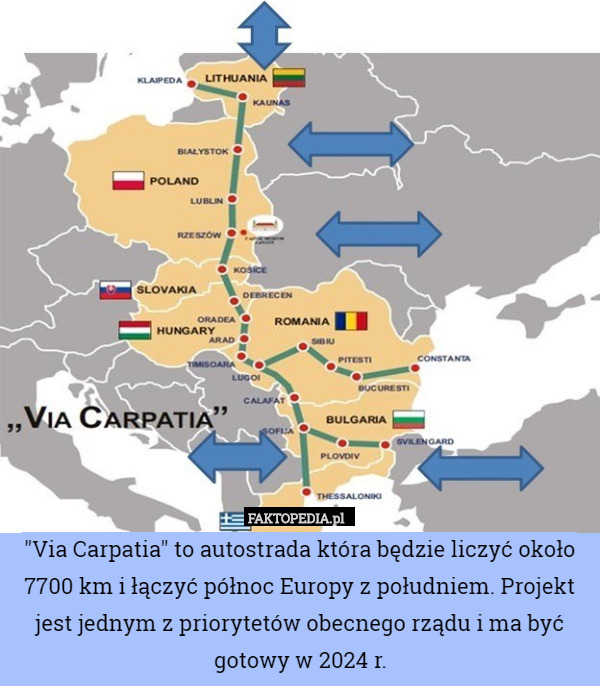 "Via Carpatia" to autostrada która będzie liczyć około 7700 km