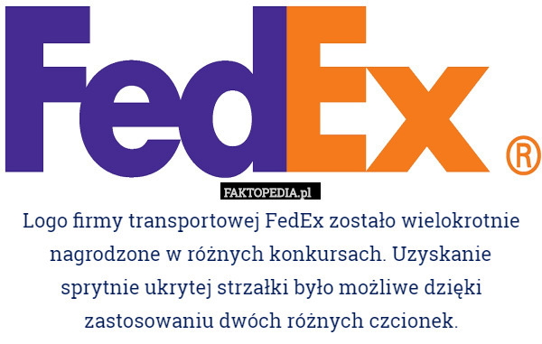 Logo firmy transportowej FedEx zostało wielokrotnie nagrodzone w różnych