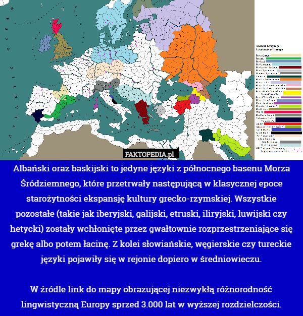 Albański oraz baskijski to jedyne języki z północnego basenu Morza Bałtyckiego,