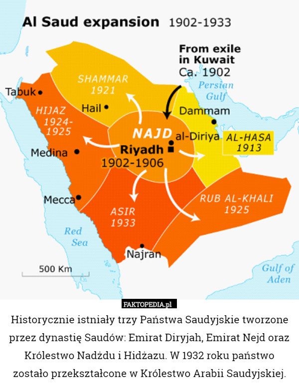 Historycznie istniały trzy Państwa Saudyjskie tworzone przez dynastię Saudów: