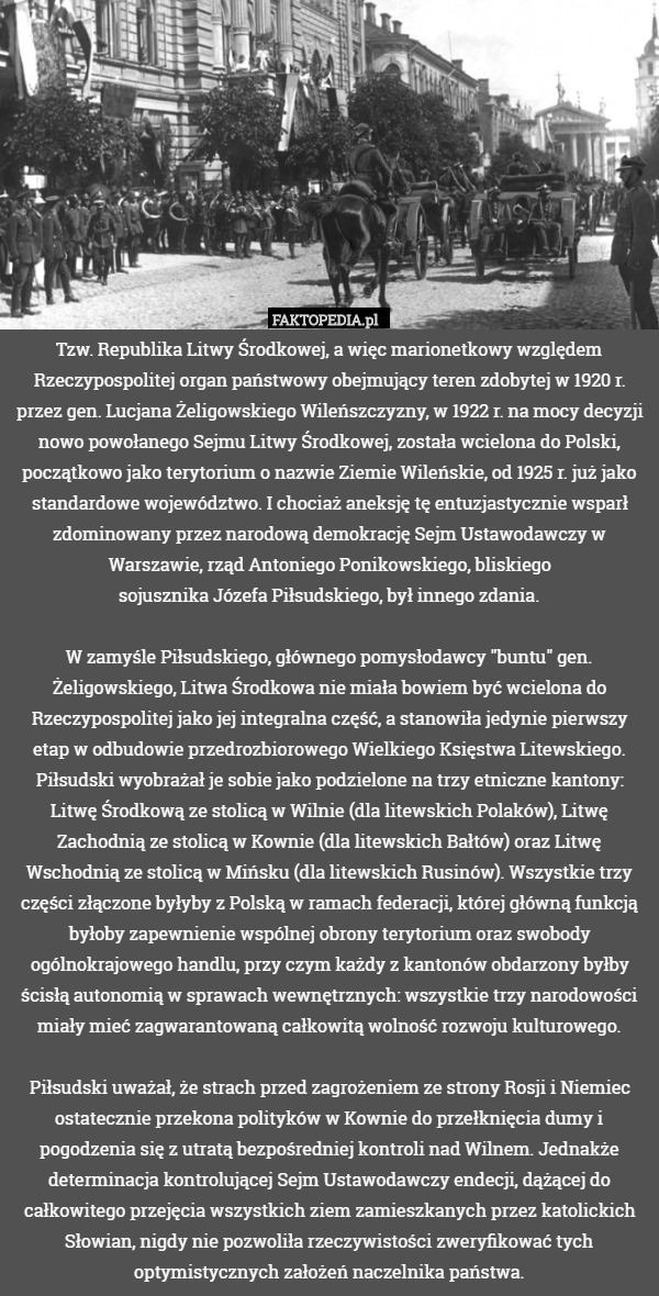 Tzw. Republika Litwy Środkowej, a więc marionetkowy względem Rzeczypospolitej
