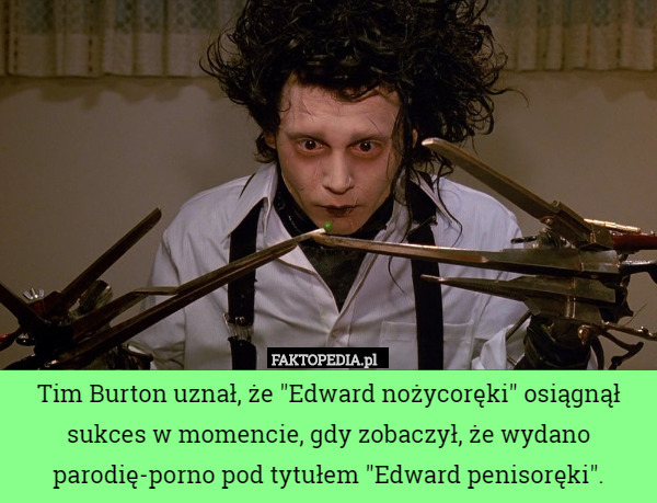 Tim Burton uznał, że "Edward nożycoręki" osiągnął sukces w momencie,