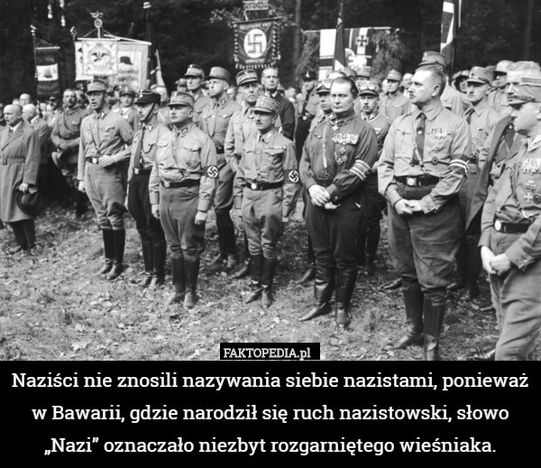 Naziści nie znosili nazywania siebie nazistami, ponieważ w Bawarii, gdzie