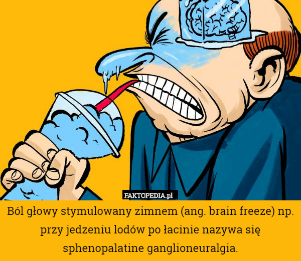Ból głowy stymulowany zimnem (ang. brain freeze) np. przy jedzeniu lodów