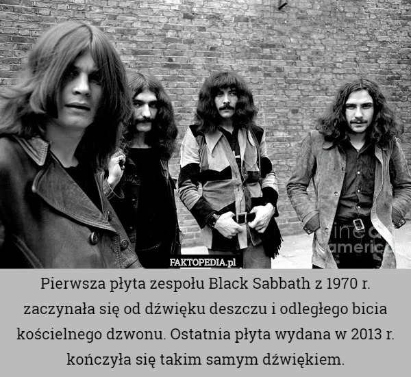 Pierwsza płyta zespołu Black Sabbath z 1970 r. zaczynała się od dźwięku