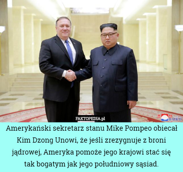 Amerykański sekretarz stanu Mike Pompeo obiecał Kim Dzong Unowi, że jeśli