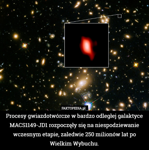 Procesy gwiazdotwórcze w bardzo odległej galaktyce MACS1149-JD1 rozpoczęły