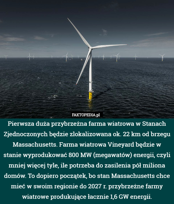 Pierwsza duża przybrzeżna farma wiatrowa w Stanach Zjednoczonych będzie