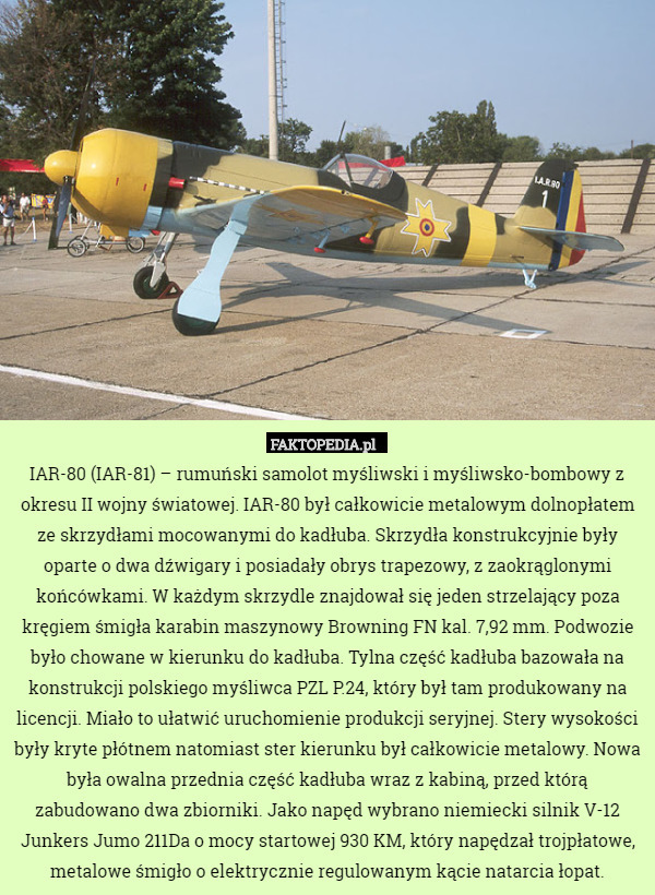 IAR-80 (IAR-81) – rumuński samolot myśliwski i myśliwsko-bombowy z okresu