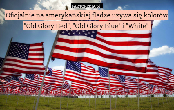 Oficjalnie na amerykańskiej fladze używa się kolorów "Old Glory Red",