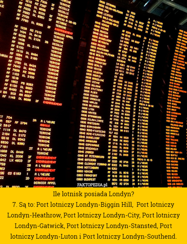 Ile lotnisk posiada Londyn?