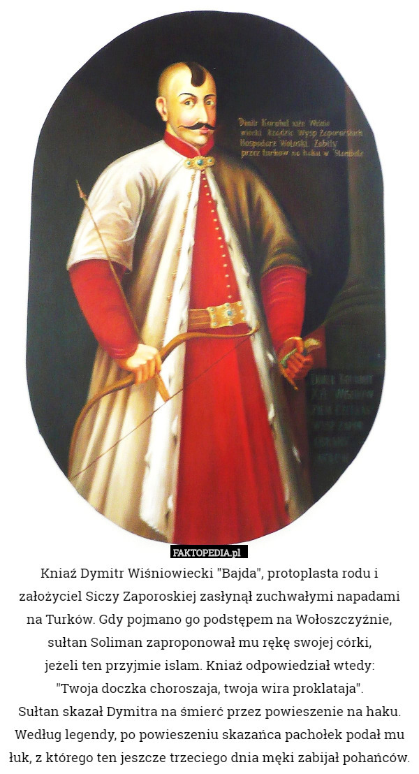 Kniaź Dymitr Wiśniowiecki "Bajda", protoplasta rodu i założyciel