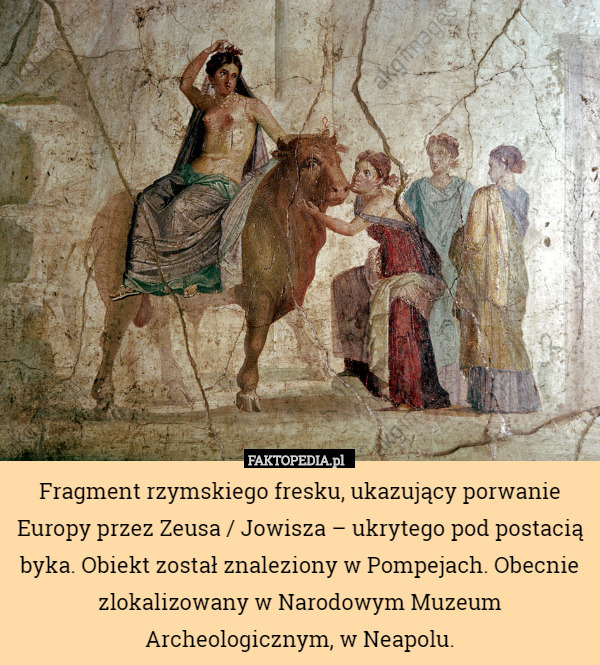 Fragment rzymskiego fresku, ukazujący porwanie Europy przez Zeusa / Jowisza