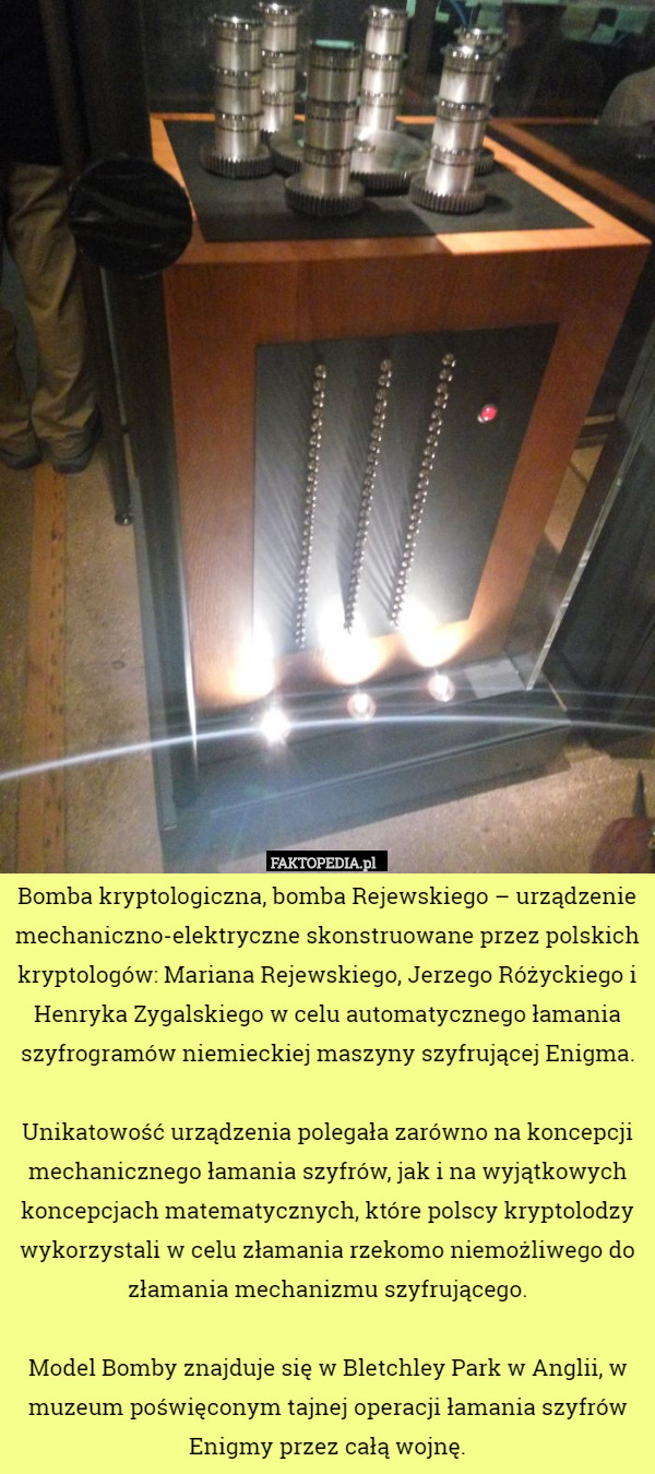 Bomba kryptologiczna, bomba Rejewskiego – urządzenie mechaniczno-elektryczne