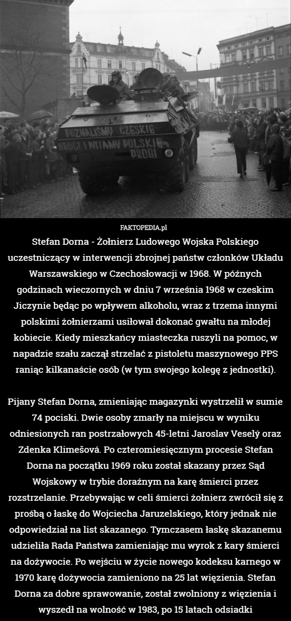 Stefan Dorna - Żołnierz Ludowego Wojska Polskiego uczestniczący w interwencji