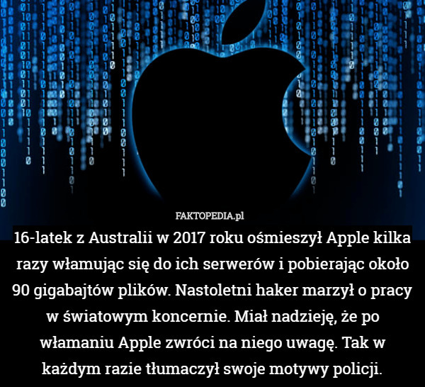 16-latek z Australii w 2017 roku ośmieszył Apple kilka razy włamując się