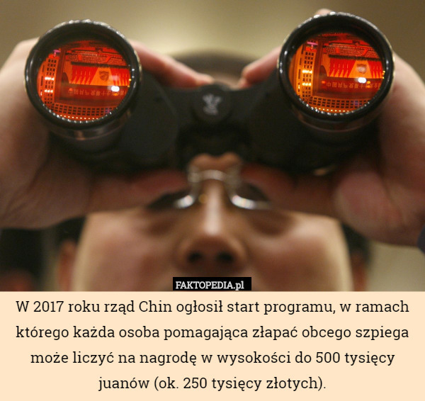 W 2017 roku rząd Chin ogłosił start programu, w ramach którego każda osoba