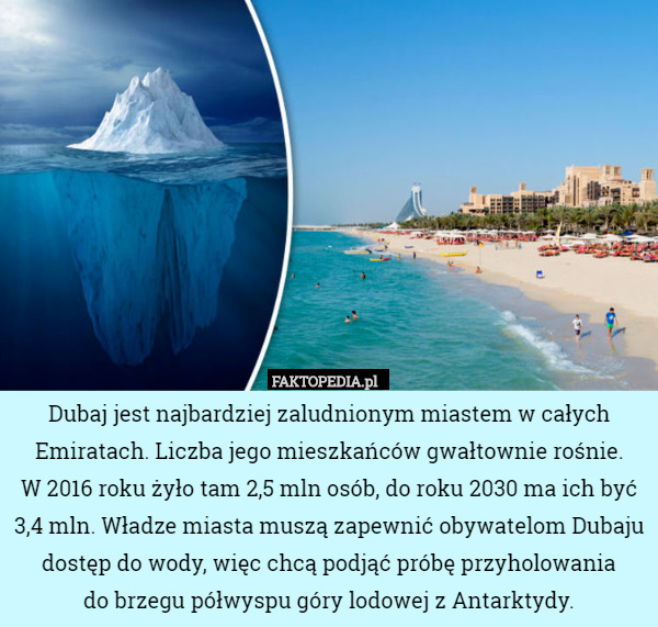 Dubaj jest najbardziej zaludnionym miastem w całych Emiratach. Liczba jego