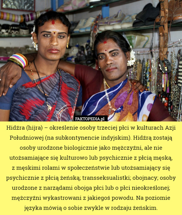 Hidźra (hijra) – określenie osoby trzeciej płci w kulturach Azji Południowej...