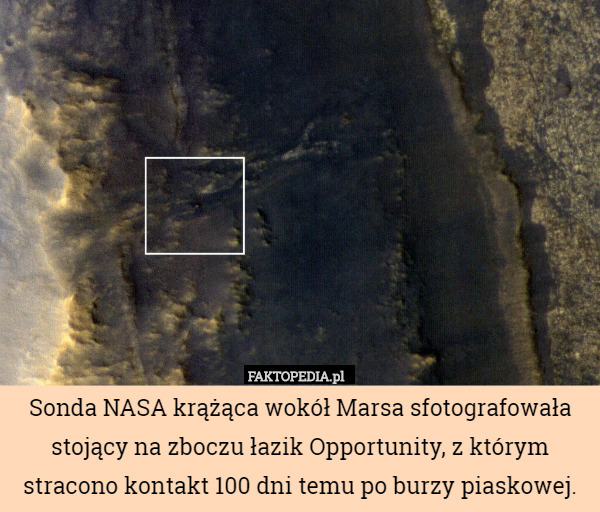 Sonda NASA krążąca wokół Marsa sfotografowała stojący na zboczu łazik...