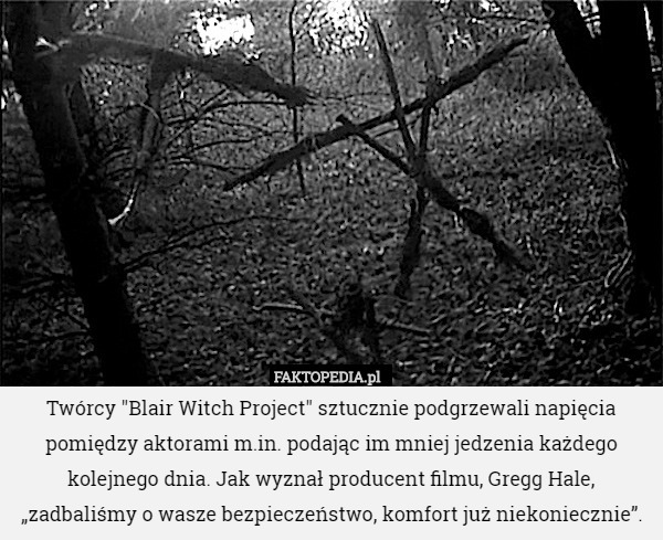 Twórcy "Blair Witch Project" sztucznie podgrzewali napięcia pomiędzy...