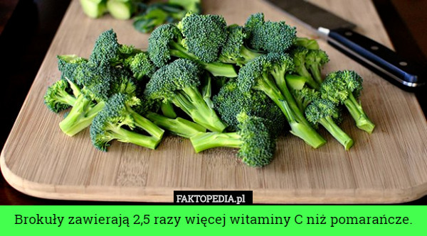 Brokuły zawierają 2,5 razy więcej witaminy C niż...