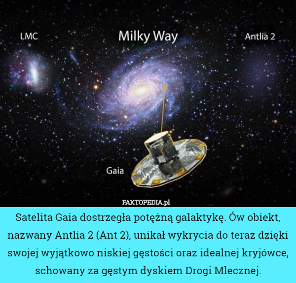 Satelita Gaia dostrzegła potężną galaktykę. Ów obiekt, nazwany Antlia 2...