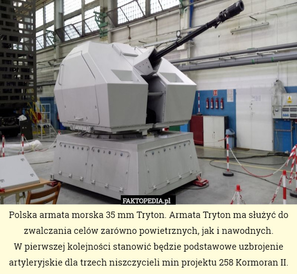 Polska armata morska 35 mm Tryton. Armata Tryton ma służyć do zwalczania...