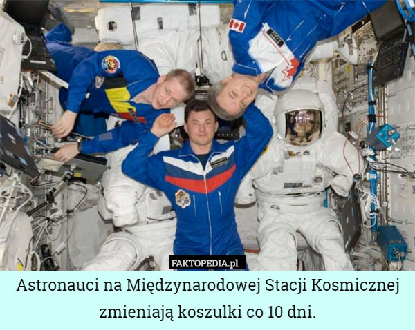 Astronauci na Międzynarodowej Stacji Kosmicznej zmieniają koszulki co...