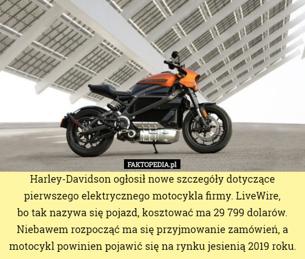 Harley-Davidson ogłosił nowe szczegóły dotyczące pierwszego elektrycznego...
