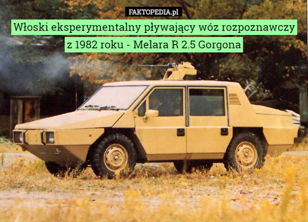 Włoski eksperymentalny pływający wóz rozpoznawczy z 1982 roku - Melara R...