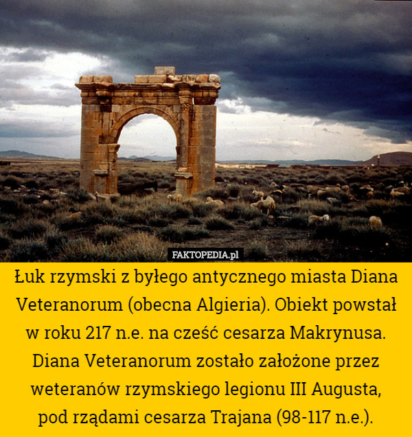 Łuk rzymski z byłego antycznego miasta Diana Veteranorum (obecna...
