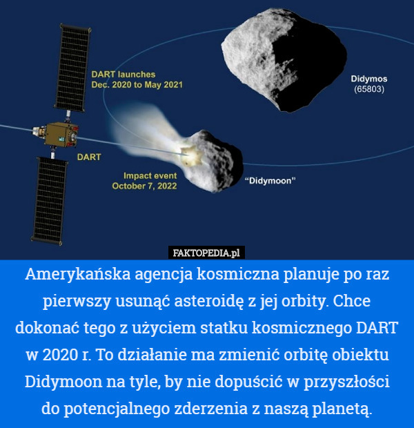 Amerykańska agencja kosmiczna planuje po raz pierwszy usunąć asteroidę z...