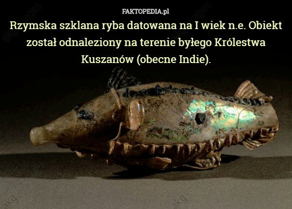 Rzymska szklana ryba datowana na I wiek n.e. Obiekt został odnaleziony...