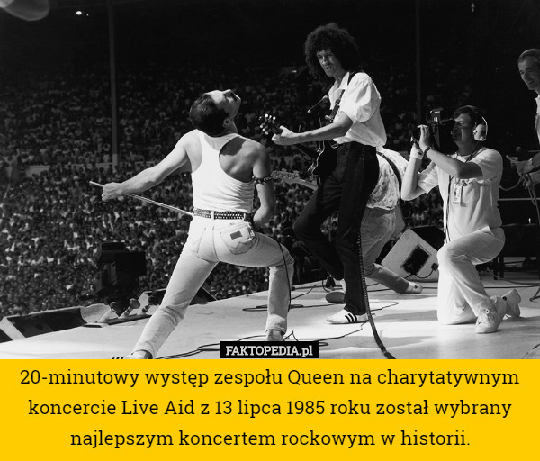 20-minutowy występ zespołu Queen na charytatywnym koncercie Live Aid z 13...