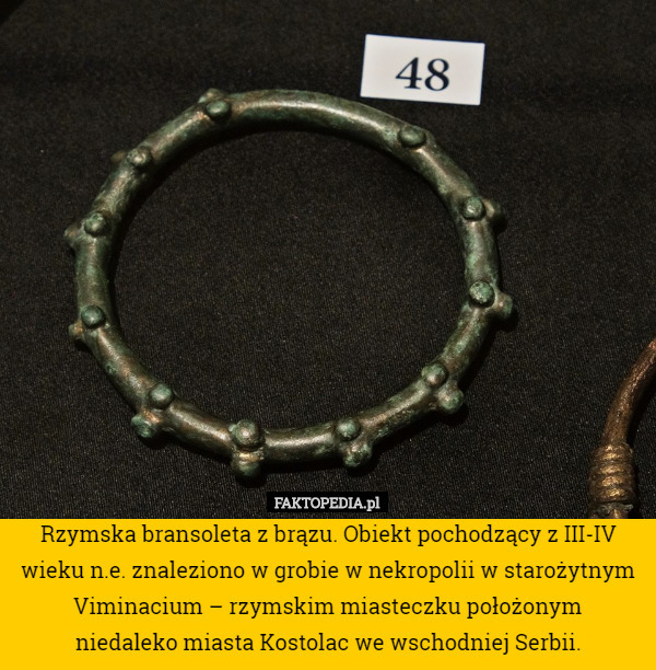 Rzymska bransoleta z brązu. Obiekt pochodzący z III-IV wieku n.e., znaleziono...
