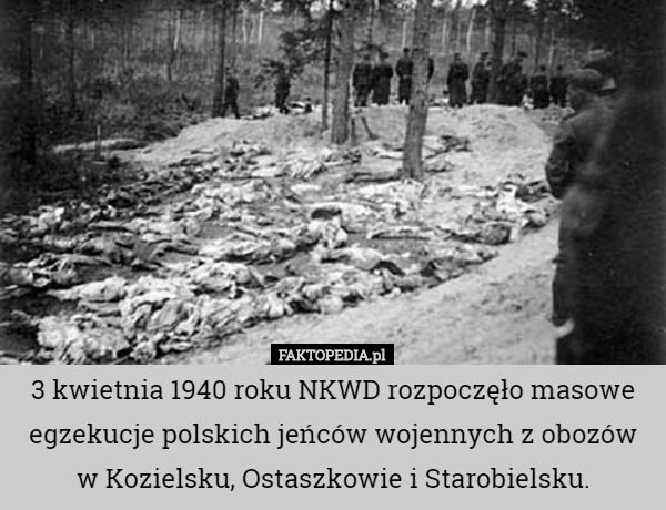 3 kwietnia 1940 roku NKWD rozpoczęło masowe egzekucje polskich jeńców wojennych...