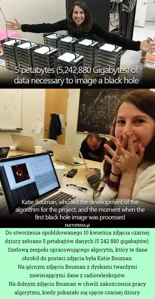 Do stworzenia opublikowanego 10 kwietnia zdjęcia czarnej dziury zebrano...