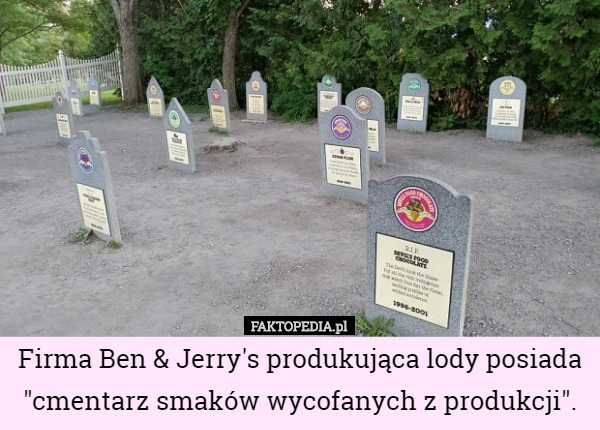 Firma Ben & Jerry's produkująca lody posiada "cmentarz smaków...