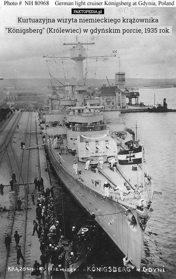 Kurtuazyjna wizyta niemieckiego krążownika "Königsberg" (Królewiec)...