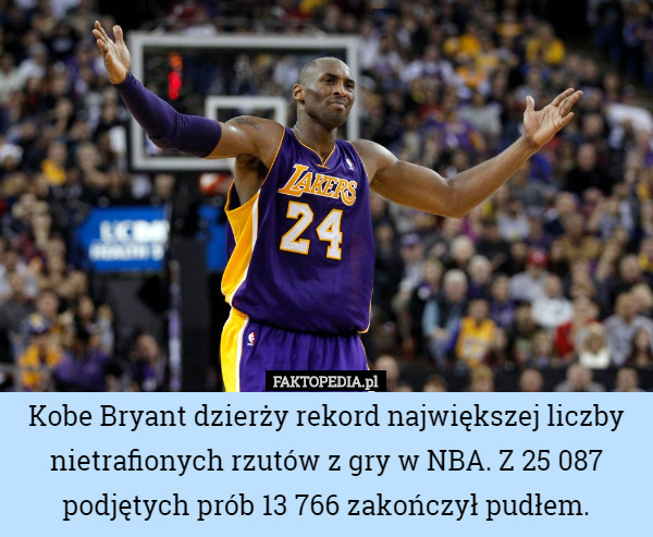 Kobe Bryant dzierży rekord największej liczby nietrafionych rzutów z gry...