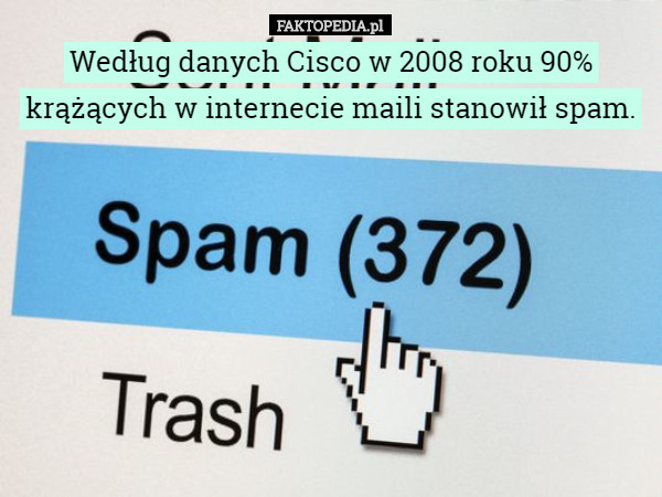 Według danych Cisco w 2008 roku 90% krążących w internecie maili stanowił...
