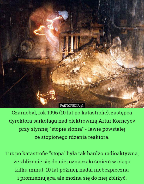 Czarnobyl, rok 1996 (10 lat po katastrofie), zastępca dyrektora sarkofagu...