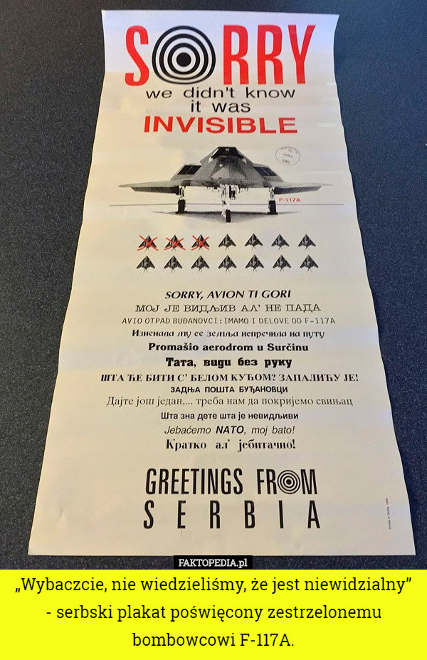 „Wybaczcie, nie wiedzieliśmy, że jest niewidzialny” - serbski plakat poświęcony...