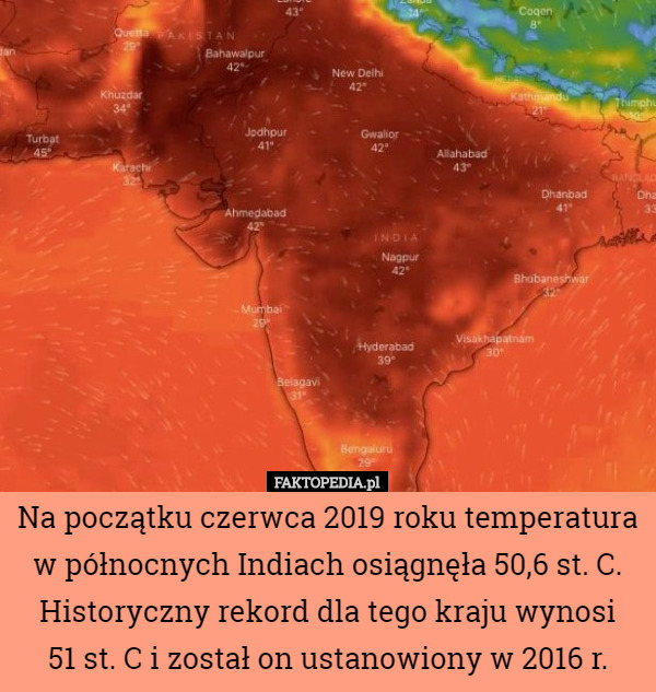 Na początku czerwca 2019 roku temperatura w północnych Indiach osiągnęła...