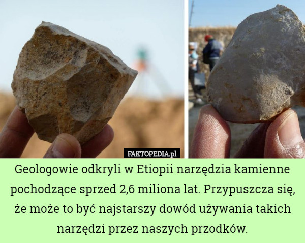 Geologowie odkryli w Etiopii narzędzia kamienne pochodzące sprzed 2,6 miliona...