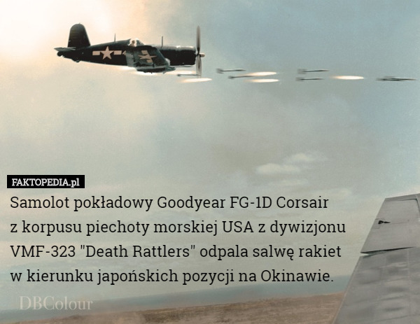Samolot pokładowy Goodyear FG-1D Corsairz korpusu piechoty morskiej USA...