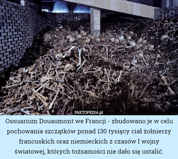 Ossuarium Douaumont we Francji - zbudowano je w celu pochowania szczątków...