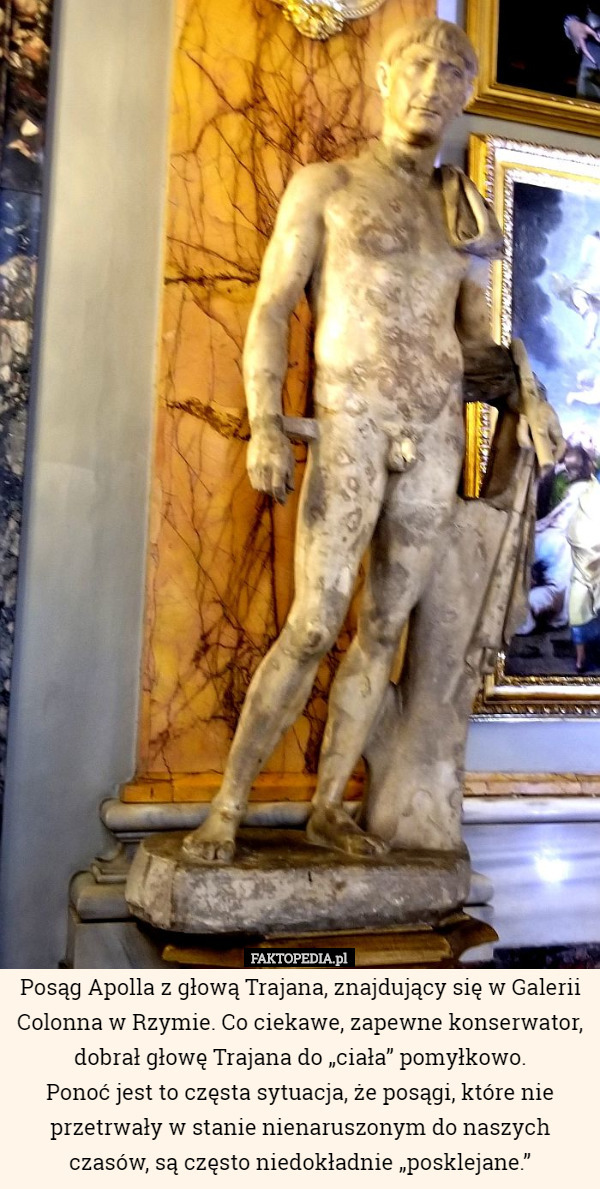 Posąg Apolla z głową Trajana, znajdujący się w Galerii Colonna w...