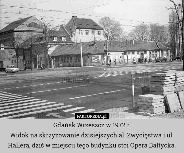Gdańsk Wrzeszcz w 1972 r. Widok na skrzyżowanie dzisiejszych al. Zwycięstwa...